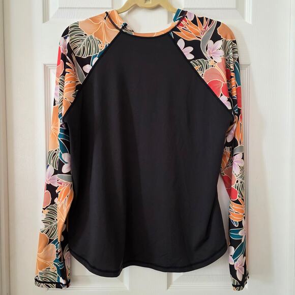 Hurley Women's UPF 50+ Long Sleeve Rashguard Floral Tee XXL - Picture 2 of 5
